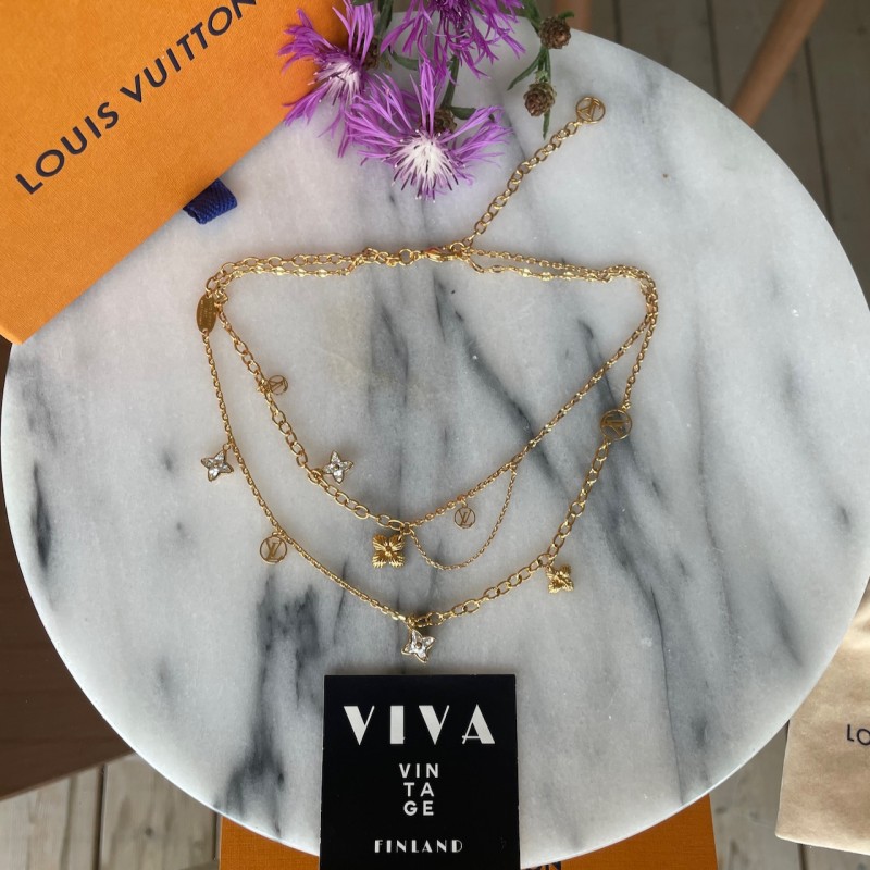 Louis Vuitton Double Layer Blooming Strass Necklace