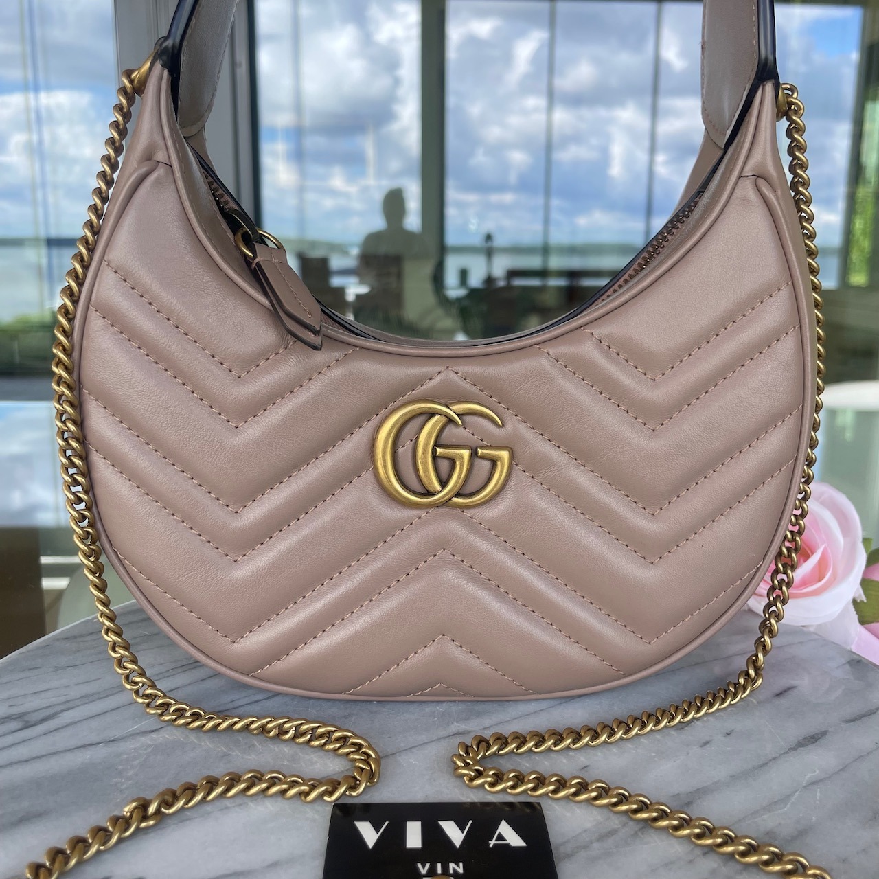 Gucci Marmont Half-Moon Mini Bag - Image 8