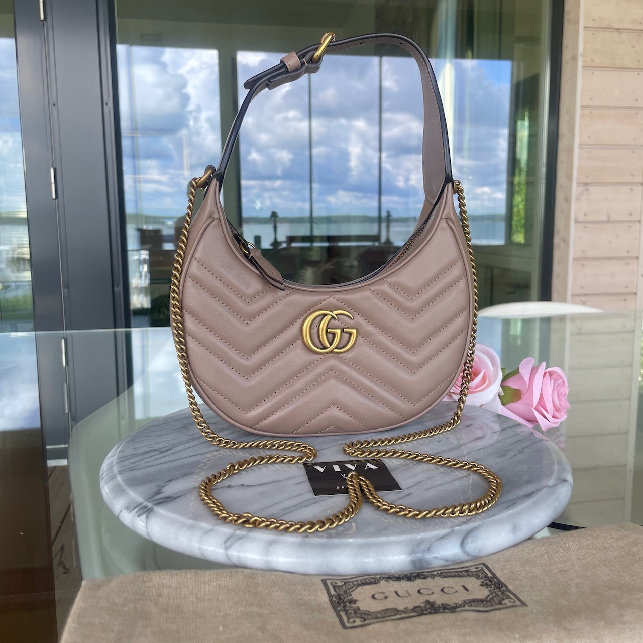 Gucci Marmont Half-Moon Mini Bag - Image 9
