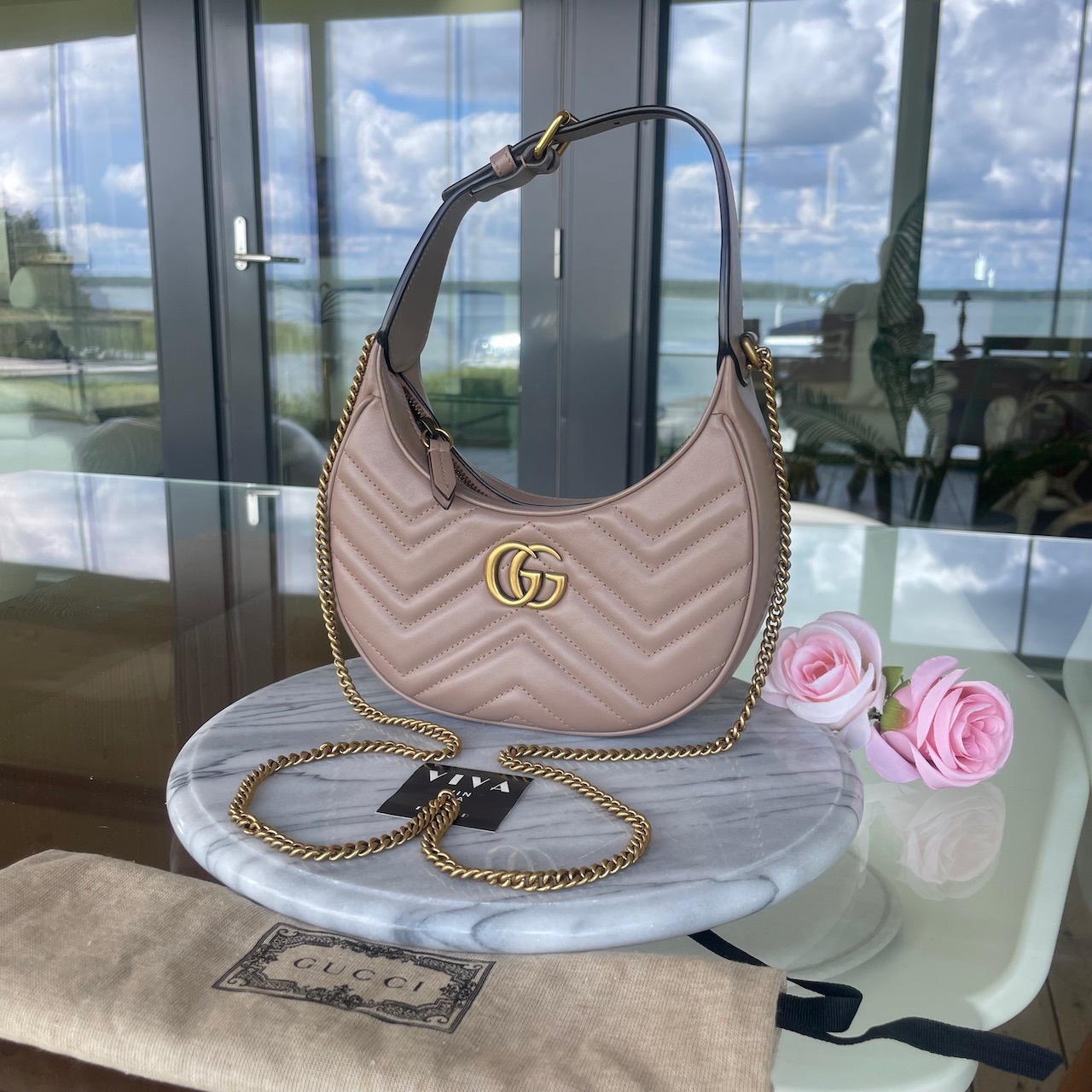 Gucci Marmont Half-Moon Mini Bag - Image 10